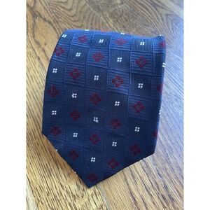Vintage Christian‎ Dior Grande Luxe Silk Tie Blue Red Geometric 3.75"